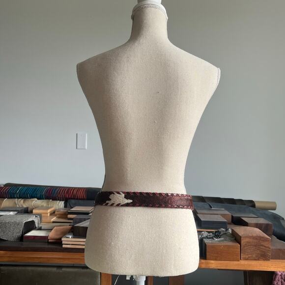 Gap Genuine Cowhide Hair Western Cowboy Style Pony Fur Cow Leather Belt Size M - Picture 4 of 16
